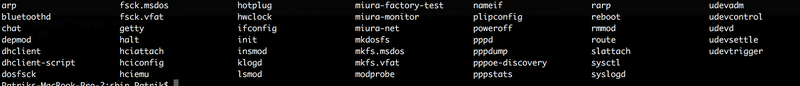 Directory listing of the extracted JFFS2 filesystem showing the miura-factory-test, miura-monitor and miura-auth binaries