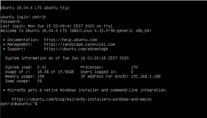 VMware Fusion window showing the minimal Ubuntu virtual machine built as the Jolokia test lab