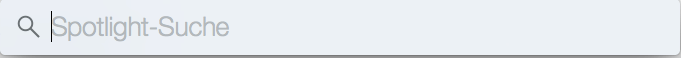 The OS X Spotlight search window open on the desktop, the search feature that transmits location data to Apple